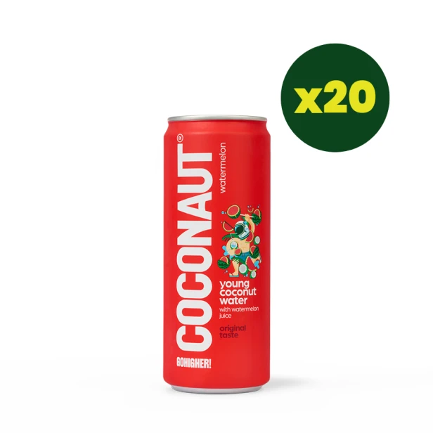 COCONAUT woda kokosowa z młodego kokosa z sokiem arbuzowym 320 ml (zestaw 20 szt)