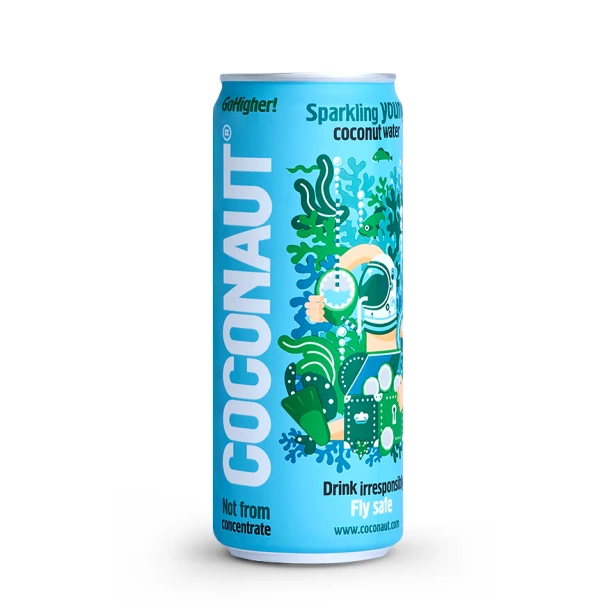 COCONAUT gazowana woda kokosowa z młodego kokosa 320 ml (zestaw 20 szt)