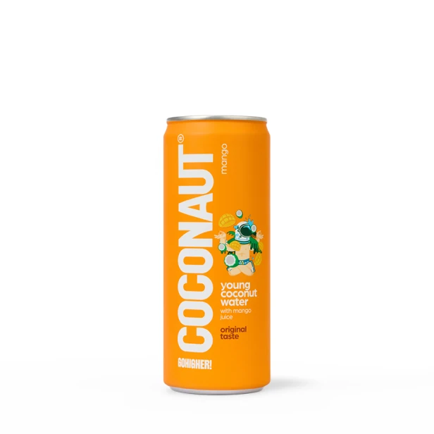 COCONAUT woda kokosowa z młodego kokosa z sokiem mango 320 ml (zestaw 20 szt)